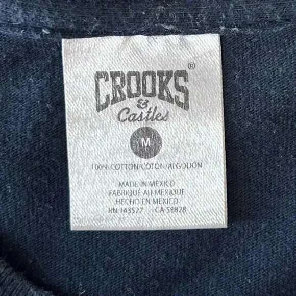 Crooks & Castles Mens Long Sleeve Graphic Print T-Shirt Blue Yellow Medium - Picture 9 of 13